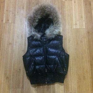 Sean John Faux leather vest with faux fur